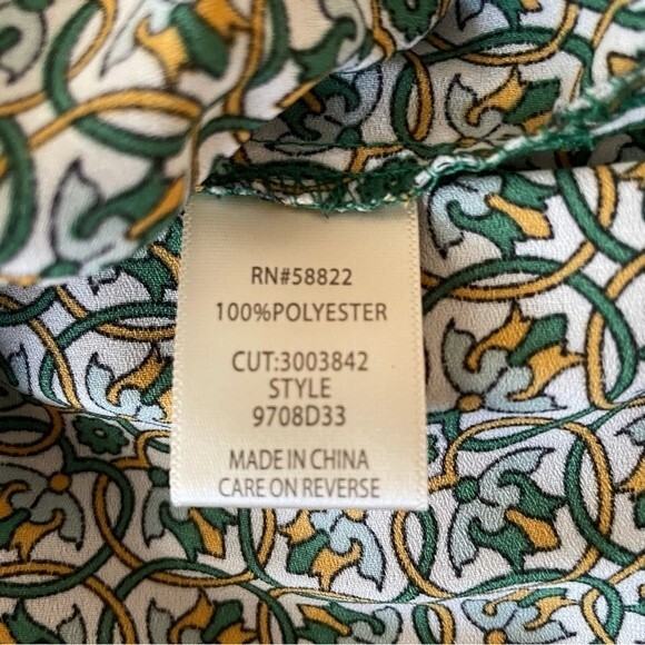 Max Studio Womens M Green Bell Sleeve Pleated Smocked CottageCore Semi Sheer Top - Picture 5 of 7